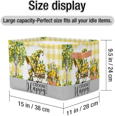 Gnome Lemon Storage Basket Toy Storage Bins Collapsible Cube Organizer - Image 4