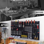 Pegboard Smith 48x24 inch Black Metal Pegboard Kit for Wall Organization with Hooks, Garage Storage Bins, and Utility Tool Board, Efficient Tool Organizer Peg Board - Image 4