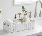 CubesLand Scalloped Toilet Paper Storage Basket W/Handle for Home Decor - Image 2