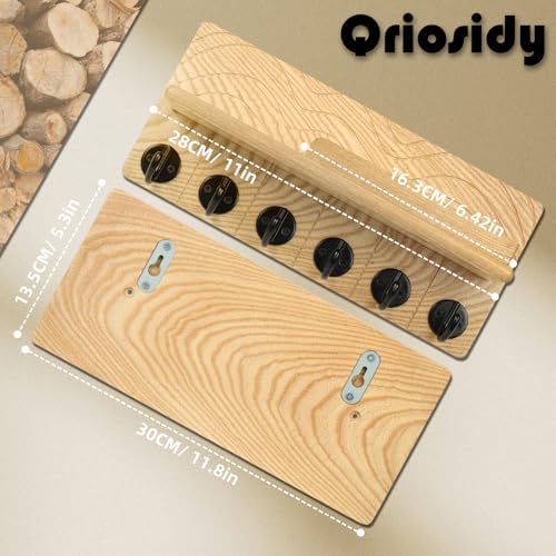 Key Holder Wall Decor, 11.8" Solid Ash Wood Entryway Organizer - Image 5