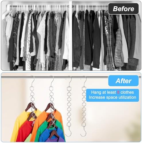 Space Saving Hangers 10Pcs 360 Rotating 8-Hole Diamond Rack - Image 4