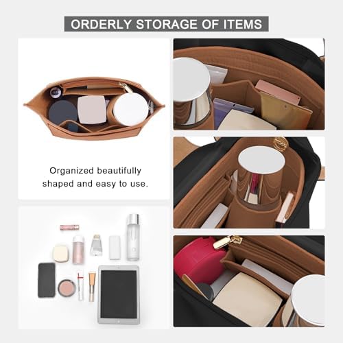 LOUKAYCCI Felt Purse Organizer Insert for Longchamp Le Pliage L Handbag Insert (Large, EarthColor) - Image 5