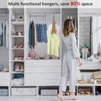 12 Pack Space Saving Hangers for Clothes Sturdy Metal Hangers Heavy Duty | Magic Clothes Space Saver Hanger Organizer with 360° Swivel Hook, Closet Organizers and Storage Dorm Room Essentials Black - Image 5