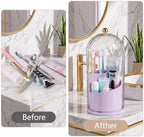 Toothbrush Holder with Cover for Bathroom Countertop, Organizer, Purple - Image 7