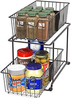 SimpleHouseware 2 Tier Cabinet Wire Basket Drawer Organizer, Brown - Image 4