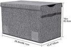 YOLOXO Toy Box Chest, Collapsible Sturdy Storage Bins with Lids, Extra Large Kids Toy Storage Organizer Boxes Bins Baskets for Kids, Boys, Girls, Nursery Room, Playroom, Closet (Linen Gray) - Image 2