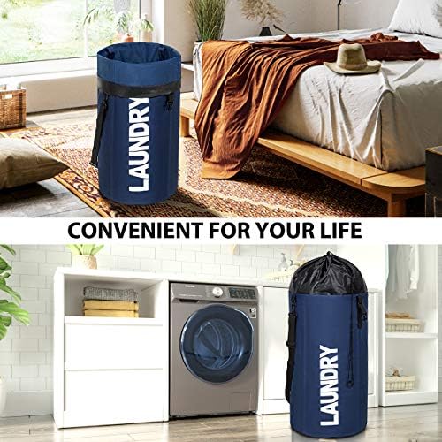 Chrislley 106L Collapsible Laundry Basket, Laundry Backpack, Laundry Bag - Image 5