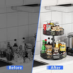 2 Tier Lazy Susan Organizer - Adjustable Rotating Spice Rack 12 inch - Image 5