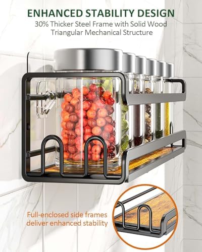 Doakhirmit Wall Mount Spice Rack, Black,4 Pack - Image 2