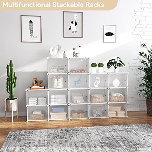 Portable Shoe Rack Organizer with Door, 48 Pairs Shoe Storage Cabinet Easy Assembly, Plastic Adjustable Shoes Organizer Stackable Detachable Free Standing Shoes Rack White - Image 7