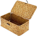 Hipiwe Wicker Shelf Baskets Bin with Lid X-Small Handwoven Basket for Shelf by Hipiwe