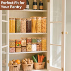 ComSaf Square Glass Containers with Lids 0.7 Qt, Set of 4 Pantry Glass Jars - Image 5