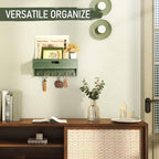 Rebee Vision Key Holder Wall Mount with Drawer, Shelf for Home Decor, Green - Image 4