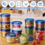 12 Pack-16 OZ Freezer Storage Containers, Small Plastic Containers with Twist Top Lids, BPA Free Food Storage Containers, Reusable Soup Container Microwave/Dishwasher Safe - Image 2