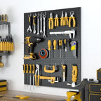 Spampur Peg Board, 6 Pack Metal Pegboard Panels with 50 Hooks - Image 2