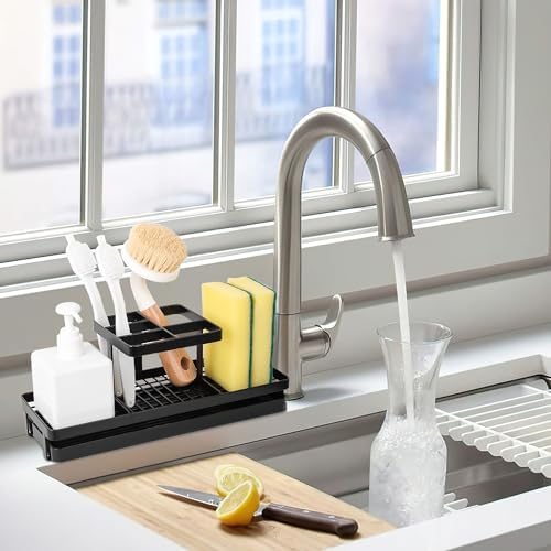 Toothbrush Holders Toothpaste Organizer Bathroom Accessories, Matte Black - Image 5