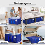 ukeetap 8 Pack Extra Large Clothes Storage Bins with Lids, Moving Bags,Blue | Storage Bags with Reinforced Handles & Heavy-Duty Zippers, Moving Boxes Totes for Clothes Packing, Dorms, College Supplies - Image 6