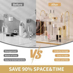 Akinbas 2 Tier Bathroom Organizer Countertop Makeup Perfume Tray Skincare Organizer for Bathroom Dresser Vanity (White) - Image 4