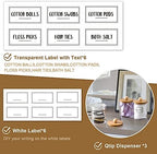 VITEVER 3 Pack Qtip Holder Dispenser with Bamboo Lids - 10 oz Clear Plastic Apothecary Jar Containers for Vanity Makeup Organizer Storage - Bathroom Accessories Set for Cotton Swab, Ball, Pads, Floss - Image 2