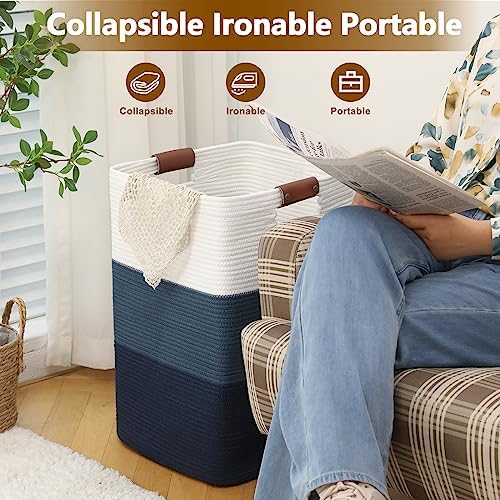 Laundry Hamper 96L Extra Large Laundry Basket, Woven Blanket Basket - Image 5