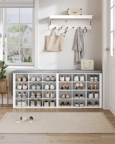 Hzuaneri Shoe Storage Bench with Cushion, Storage Bench with 24 Cubbies - Image 3
