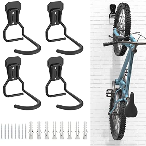 Housolution Bike Wall Mount with Fixed Hook, [4 Pack] Bike Storage Rack by Housolution