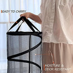 BATTOO Black Large Collapsible Laundry Basket Foldable Mesh Pop Up Hamper with Handles for Laundry Room, Bathroom, Kids Room, College Dorm, Travel, Camping, Gift Basket - Image 7