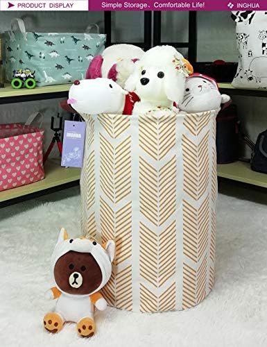 Wheat Laundry Hamper Large Canvas Fabric Storage Basket - Image 3