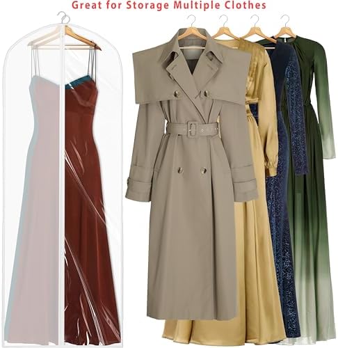 Simple Houseware 65-Inch Clear Garment Bags with Zipper for Gowns, 2 Pack - Image 4