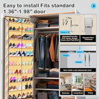 Kotkn 10-Tier Over the Door Shoe Organizer, 20 Pockets Holds 20-30 Pairs, Heavy-Duty Oxford Fabric with Hexagon Mesh for Boots & Sneakers, Beige - Image 4