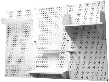 Wall Control Pegboard Organizer 4 ft. Metal Pegboard Standard Tool Storage Kit with White Toolboard and White Accessories - Image 2