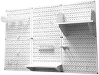 Wall Control Pegboard Organizer 4 ft. Metal Pegboard Standard Tool Storage Kit & Pegboard Paper Towel Holder and Dowel Rod Pegboard Shelf Assembly for Pegboard and Slotted Tool Board – White - Image 3