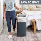 Goodpick 2-Pack Rolling Laundry Basket with Wash Bag, Hamper for Dorm, 75L - Image 6