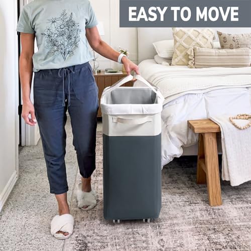 Goodpick 75L Rolling Dirty Clothes Hamper with Wash Bag for Laudnry - Image 6