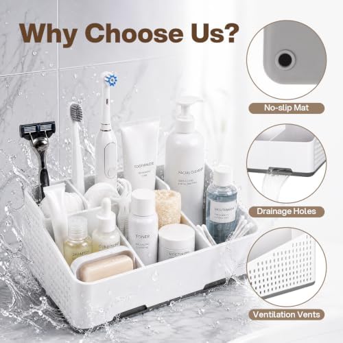 Cleangor Countertop Bathroom Organizer, Toothbrush Holder with Drainage - Image 5