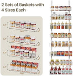 Delamu Adjustable Cabinet Door Organizer, 8-Tier Hanging Spice Rack Organizer, Metal Over the Door Pantry Organizer, Pantry Organizers and Storage Shelves for Kitchen Bathroom Laundry Room, White - Image 5