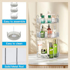 360 Rotating Makeup Organizer, 3 Tier Large Capacity Lazy Susan Bathroom Counter Organizer, Skincare Organizers, Spinning Perfume Organizer & Vanity Organizer Countertop (Classic Grey, 3 Tier) - Image 4