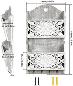 2-Slot Mail Organizer Wall Mount with 4 Hooks - Image 6