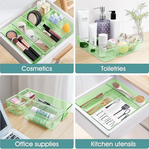 25 PCS Plastic Drawer Organizer Set, Makeup Organizers and Storage Bins - Image 5