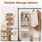 StorageWorks Hanging Closet Organizer for Small Closets, 5 Shelf | Add More Storage to Small Closets with 5 Reinforced Shelves, Perfect for Bedroom, Dorm and RV, Ivory White - Image 5