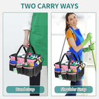 Cleaning Bags for Housekeepers, Large Cleaning Supplies Organizer with Handles & Shoulder Strap, Cleaning Caddy Bag with Foldable Divider for Cleaners, Car Horse Cleaning Bag(Pink) - Image 5
