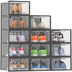 HOMIDEC Clear Shoe Storage Boxes, Stackable Shoe Organizer for Closet by DecorateYourHome