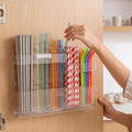 9.5" Acrylic Straw Holder for Cabinet Door with Height-Adjustable by VNYIFAN