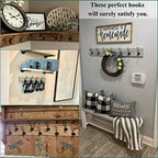 Hajoyful Rustic Entryway Hooks-6 Pack Farmhouse Hooks with Metal Screws Included, Black Decorative Wall Mounted Rustic Coat Hooks Rack, Double Vintage Organizer Hanging Wire Hook Clothes Hanger - Image 6