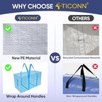 TICONN 2 Pack Extra Large Moving Bags Heavy Duty with Zippers & Carrying Handles, Durable Storage Bags Moving Boxes for Closet Organizers and Storage (2 Pack, Sky Blue) - Image 4