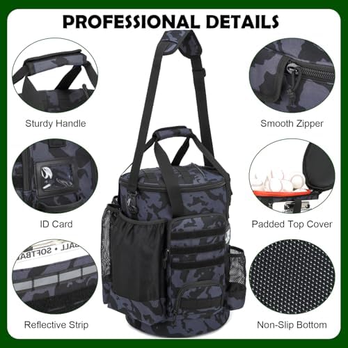 Baseball Bucket Bag, Softball Coaches Bags Fit 6 Gallon Buket - Image 4