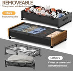 KITHELP Wooden Under Bed Storage with Wheels, 80L Extra-large Rolling Under the Bed Storage Bins 2 Pack with Removable Lid, Upgrade Metal Under Bed Drawers for Clothes Shoes Blankets in Bedroom - Image 4