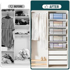 LANDNEOO 3-Pack Clothes Storage Bags, Plastic Foldable Blanket Storage bins, Closet Organizer Container for Bedroom, Bedding, Comforters, Pillows, and Clothing - 35L with Handles - Image 6