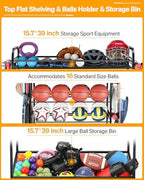 EXTCCT Garage Sports Equipment Organizer - Rolling Ball Storage with Wheels - Image 6