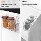 vacane 2 Pack Plastic Over Cabinet Door Organizer with Removable Hooks, Clear Hanging Baskets for Organizing Hanging Holder for Kitchen, Bathroom-Hang Outside or Inside Door-L - Image 4